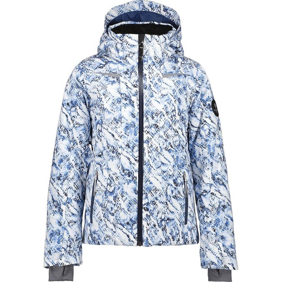 Obermeyer Leia Girls Teen Blue and White Ski Jacket Coat L - Picture 1 of 7
